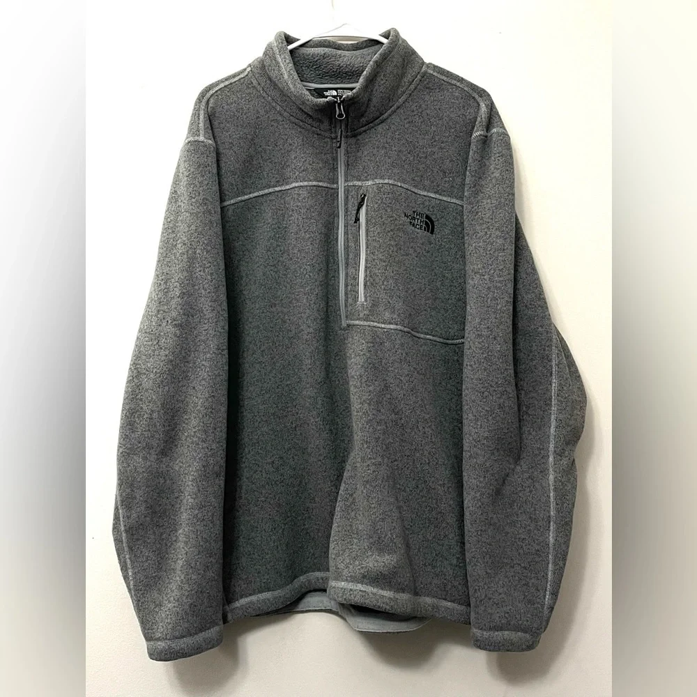The North Face Gray Quarter Zip Fleece XXL Outdoorsy Winter‎ Gorpcore Sweater